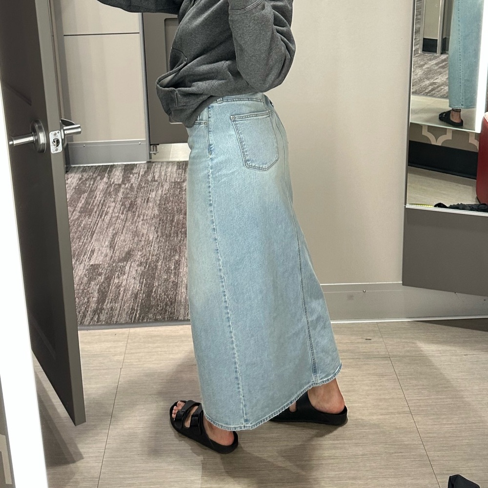 Long Light Denim Skirt